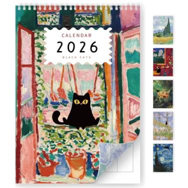 Imagem de Calendário 2026, calendário mensal de parede 2026 de janeiro a dezembro de 2026, tamanho A4 de 12 meses, 21 x 29,7 cm, pendurado em espiral com encadernação de fio duplo, perfeito para casa ou