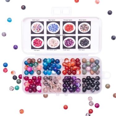 Imagem de Crysmona Kit de fabricação de pulseiras de pedras preciosas de 8 mm, 8 cores, 25 peças de cristal de cada cor, para fazer joias, artesanato, faça você mesmo, com acessórios espaçadores (kit de contas