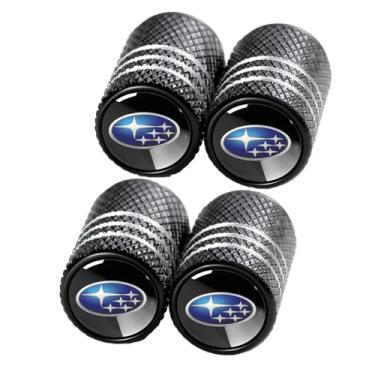 Imagem de Tampas de haste de válvula de pneu para Subaru Ascent BRZ Crosstrek Forester Impreza Legacy Outback WRX STI XV Tampas de ar de roda de carro de metal tampas de haste de válvula automotiva acessórios 4