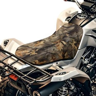 Imagem de Howilath Capa de assento de quadriciclo resistente à água antiderrapante floresta floresta árvore 4 rodas capa de assento adequada para Polaris Sportsman Polaris Scrambler Honda Rancher