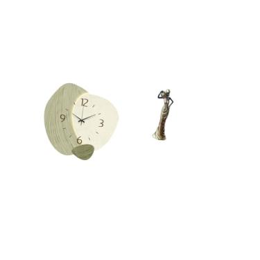 Imagem de Fenteer Relógio de Parede com Escultura Silenciosa, Ornamento Decorativo Vintage Tribal para Cozinha, Escritório, Casa de Fazenda, Mesa, Armário, Decoração de