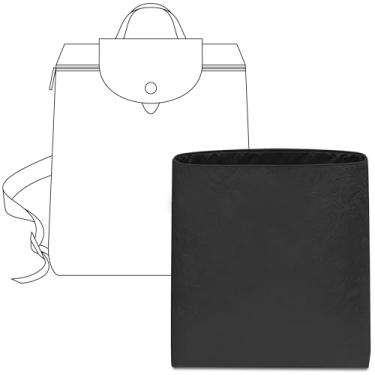Imagem de FANJI Project Bolsa organizadora para mochila Longchamp Le-Pliage Original M, ajuste personalizado, preto, fosco, médio, leve, resistente à água, com acessórios para porta-copos