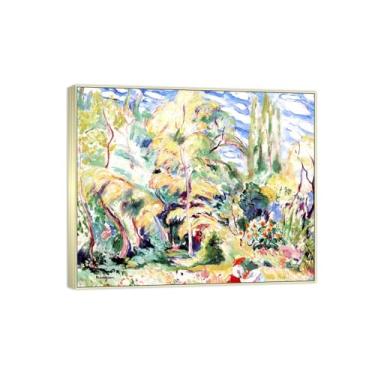 Imagem de Famosa imagem de paisagem de arte de parede - impressões em tela - em madeira - pintura com moldura prateada para sala de estar banheiro decoração de casa 30 x 35 cm 12 x 13 polegadas