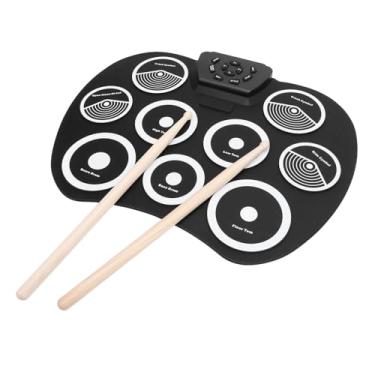 Imagem de Yunseity Roll Up Drum Practice Pad, Conjunto de Bateria Eletrônica Com 9 Almofadas de Prática Jack de 3,5 Mm, Silicone 7 Tons 10 Ritmos 10 Músicas de Demonstração para Crianças, Feito de