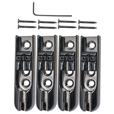 Imagem de barenx Ponte de baixo elétrica de 4 cordas com chave para peças de baixo elétrico de 4 cordas - preta