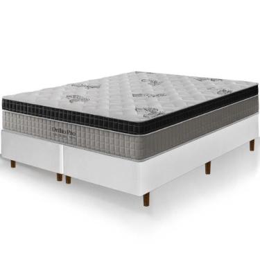 Imagem de Cama Box King Size Branca Colchão Ortho Pro Firme Espuma D33 Pillow Pa