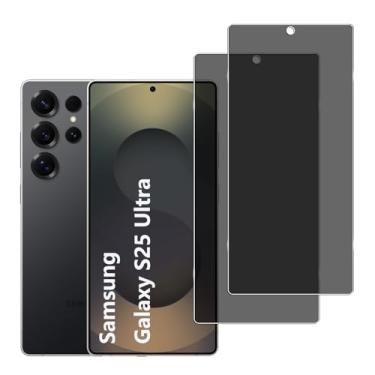 Imagem de YIFNTANG [Pacote com 2 protetores de tela de privacidade de vidro temperado para Samsung Galaxy S25 Ultra 5G, antiimpressões digitais, dureza 9H, antiespião, antiespião, compatível com Samsung Galaxy