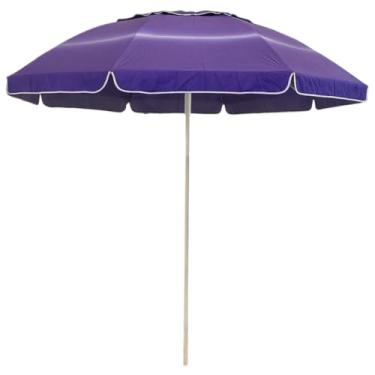 Imagem de Guarda Sol De Praia Gigante Piscina E Pesca Camping Verão 2025 Ombrelone Articulado Grande Sombrinha De Praia Sombreiro(Roxo 2,40M)