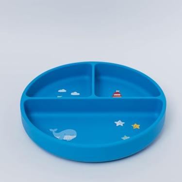 Imagem de Prato De Silicone Com Ventosa E Divisorias Ursinho Navy Azul, Bup Baby