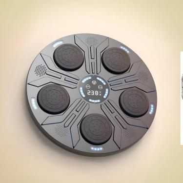 Imagem de Maquina Boxe Musical Inteligente, Luzes LED, Conexão Bluetooth, Plástico Resistente, 45x45cm, Alimentação USB, Contador de Golpes, para Treino em Casa e Academia