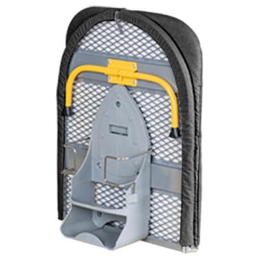 Imagem de IEUDNS Tábua de passar roupa dobrável com suporte para ferro, premium, estável e com economia de espaço, para uso doméstico, Preto