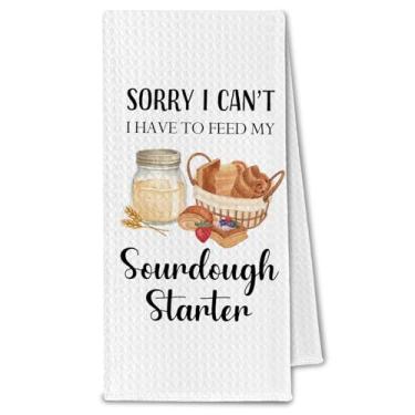 Imagem de ChissNook Presentes engraçados de panificação, toalhas de cozinha, presentes para padeiros de fermento, toalhas de chá, pano de secagem para cozinha assar, presente de padeiro para mulheres, toalhas