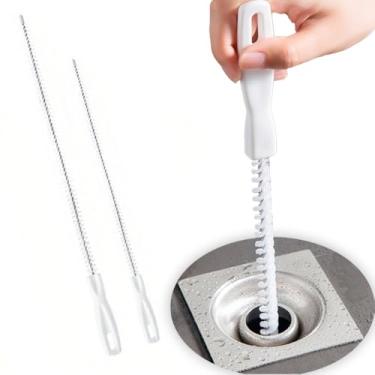 Imagem de Escova Desentupidora Profissional, Kit com 2 Escovas de Aço Inoxidável e Poliamida, 40cm e 55cm, para Desentupir Ralos, Pias e Tubulações