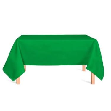 Imagem de Toalha de Mesa Grande Oxford 350x140 para Mesa Rústica 10 a 12 Lugares Lisa ou Estampada Decorativa (VERDE BANDEIRA)