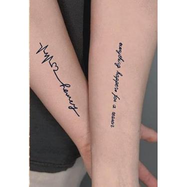 Imagem de Suco de ervas semipermanente em linhas simples frase em inglês tatuagem semipermanente de longa duração 7-14 dias sem derramamento não reflexivo pulso peito abdominal corpo traseiro tatuagem adesivo