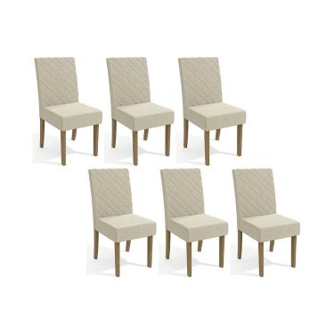 Imagem de Kit 2 Cadeiras de Cozinha 2CAD133FR 6 Un Freijó/Linho Bege A019 - Kappesberg