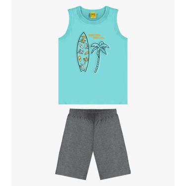 Imagem de Conjunto Machão com Bermuda Meia Malha Rovi Kids Azul - Rovitex Kids, 