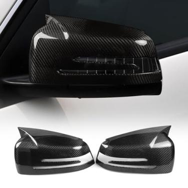 Imagem de FINMOKAL Tampas de acabamento de capa de espelho retrovisor de carro de fibra de carbono real compatível com Benz C Class W204 2008-2014