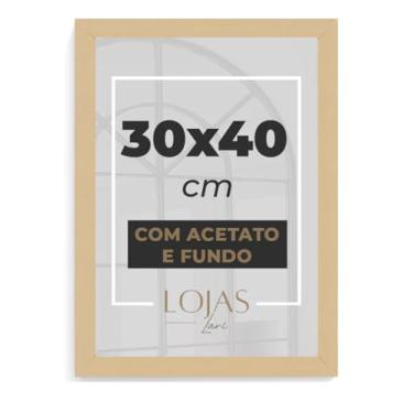 Imagem de Kit 4 Moldura 30x40cm Com Acetato Certificado Diploma Fotografia (Madeira Clara)