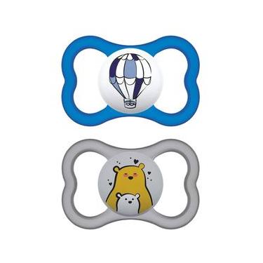 Imagem de Kit Com 2 Chupetas Supreme Bico de Silicone 16m+ Azul - MAM