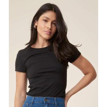 Imagem de Blusa Feminina Canelada Manga Curta Marisa-33020, Preto, G