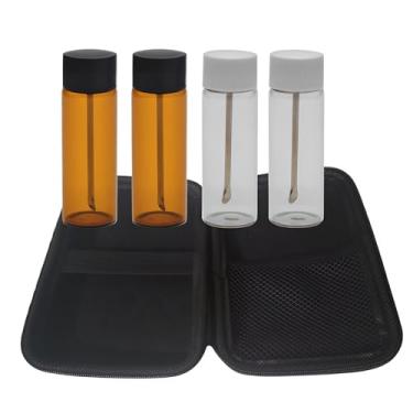 Imagem de HNOYGNU Conjunto de 5 mini garrafas de vidro à prova de vazamento, recipientes de viagem portáteis para especiarias, temperos, viagem e cozinha essenciais