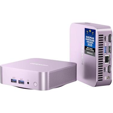 Imagem de GEEKOM Mini PC A6 Aurora Edition com AMD Ryzen 7 6800H, 32GB DDR5 RAM 1TB PCIe 4.0 NVMe SSD, Radeon 680M, Design compacto de alumínio Windows 11 Pro Desktop com USB4/8K UHD/Wi-Fi 6E/SD Slot