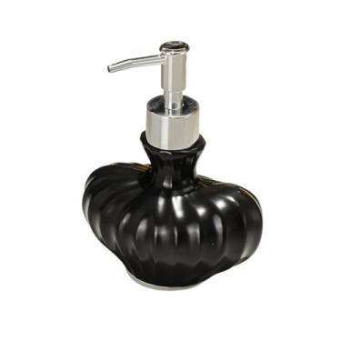 Imagem de Dispensador de sabão Dispensador de sabonete líquido de cerâmica de luxo, dispensador de loção para uso doméstico, 250ml(Preto)