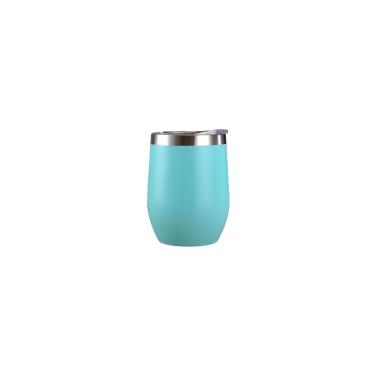 Imagem de Copo Cuia Térmico 350ml Inox com Tampa Redondo Parede Dupla Ideal para Café Cerveja Chá(Azul Tiffany)