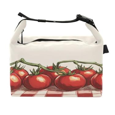 Imagem de STAYTOP Lancheira vintage Delicious Tomatoes com fivela de alça, lancheira isolada para meninos e meninas, lancheira térmica para trabalho escolar