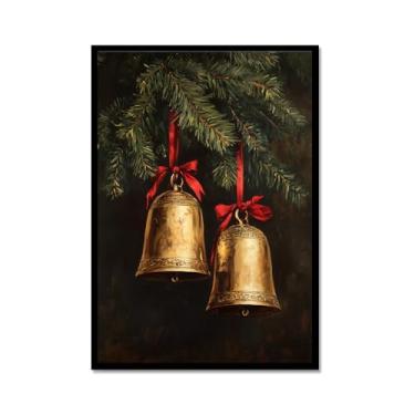 Imagem de Vintage Natal Papai Noel árvore de Natal boneco de neve impressões pintura em tela cenário de inverno imagens de arte de parede para sala de estar decoração de casa (SKU4,12x18 polegadas = (30x45 cm
