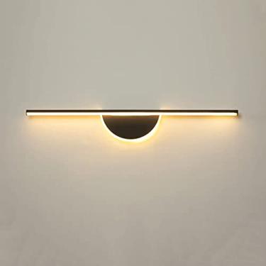 Imagem de Luminária de parede LED linear para banheiro, 60 cm (23,6 polegadas), 3000K branco quente, moderna, para sobre o espelho, em alumínio.