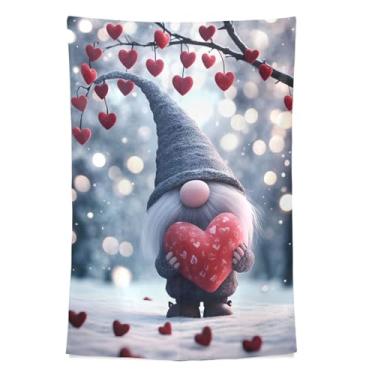 Imagem de STAYTOP Tapeçaria de parede de gnomo fofo para decoração de casa, decoração de dormitório, sala de estar, quarto, tapete de parede (90 × 60 pol)