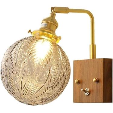 Imagem de Luminária de parede LED, arandela de parede ajustável, luminária de cabeceira vintage com globo de vidro para sala de estar, quarto e escritório.