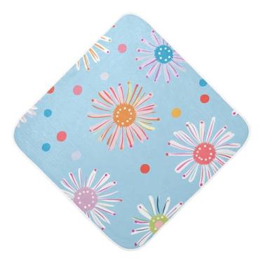Imagem de STAYTOP Lindas toalhas de bebê com capuz de musselina de pétalas de margarida, toalha de banho super macia, toalhas de banho absorventes para banho recém-nascido unissex 76 x 76 cm