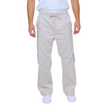 Imagem de Calças Cargo Modelo Street Wear Estilo Balão 6 Bolsos Jeans e Sarja - 