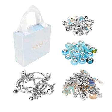 Imagem de Mbeysaq Kit de fabricação de pulseiras, faça você mesmo, coleção requintada, grande, contas coloridas, kit de pulseiras para meninas, conjunto de joias de alta qualidade, faça você mesmo, conjunto de