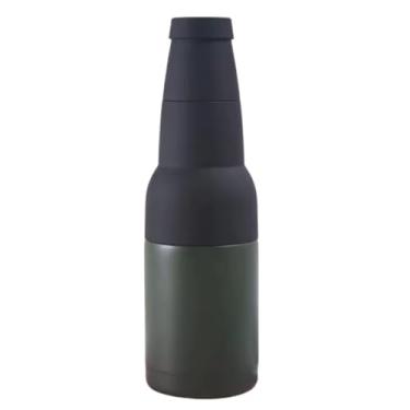 Imagem de Porta Latinha e Garrafa Long Neck Térmico em Inox | Copo inox Isolante com Abridor | 300ml (Verde Musgo)