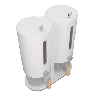 Imagem de Cryfokt Dispensador de Arroz de Barril Duplo Estilo Japonês de 5kg para Cozinha, Abertura de Tampa Tipo Prensa, Prevenção de Insetos para Uso Doméstico (Regular)