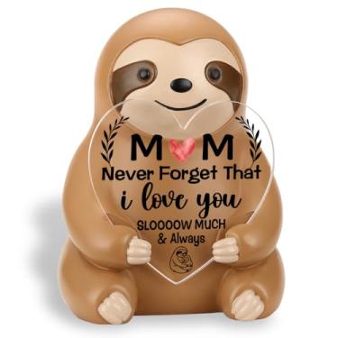 Imagem de CWGOTC Presente de mãe preguiça, presente significativo de dia das mães da filha ou filho, estatueta de preguiça sentimental para apreciação da mãe, decoração de mesa fofa lembrança para aniversário e