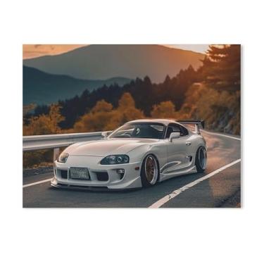 Imagem de HouLaiZhe Carro esportivo japonês Sup Sunrise pôsteres tela estética decoração de sala de parede impressões de parede sala de galeria decoração de parede para quarto sala de estar escritório 18 x 24