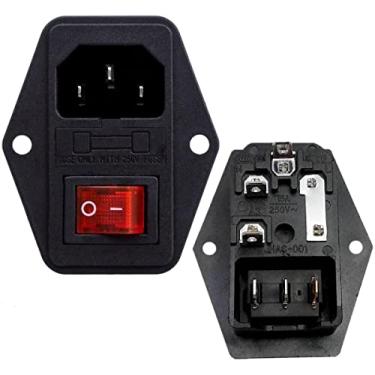 Imagem de 3 Pin Power Socket IEC320 Bartop Switch Interruptor Conector Maquina Arcade LED Power On/Off