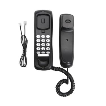 Imagem de Telefone montado na parede, mini telefone suspenso com fio para hotel e escritório