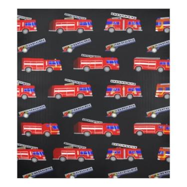 Imagem de Adesivo de painel de cozinha de caminhões de bombeiros preto, capa magnética engraçada 58 cm L x 66 cm A