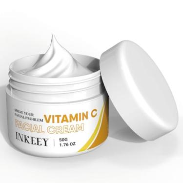 Imagem de Creme hidratante facial com vitamina C e ácido hialurônico, hidratante facial para mulheres e homens, pele seca, rugas, hidratante, nutritivo, cuidados com a pele, 50 ml