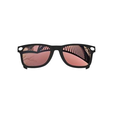 Imagem de MYCOURAG Armação preta com proteção UV para óculos de sol Ray-Ban Meta Wayfarer RW4008-53-22 – Armação de óculos de sol - Pêssego dourado espelhado revestido polarizado