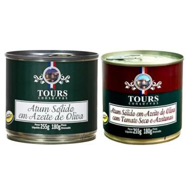 Imagem de 1 Un. Atum Sólido Tours em Lata I 1 Un. Azeite de Oliva e Azeite de Oliva com Tomate Seco e Azeitonas I 255g I Rico em Ômega 3 I Tampa Abre Fácil