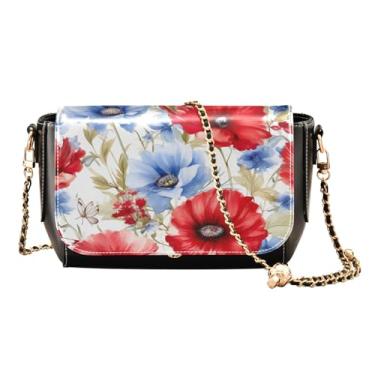 Imagem de Laranjas em amarelo com ramos bolsas femininas de couro, bolsa de ombro feminina de couro, bolsa tiracolo de corrente, Aquarela floral - 5, One Size