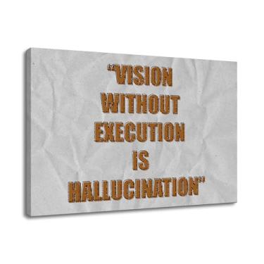 Imagem de Arte de parede em tela de execução motivacional inspiradora citações de empreendedor impressão de pôster pintura positiva para casa quarto escritório decoração de parede emoldurada pronta para