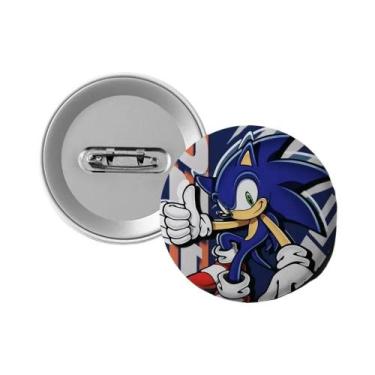 Imagem de Emblemas De Jogo Supersonic Sonic, Pins Criativos Redondos Para Roupas